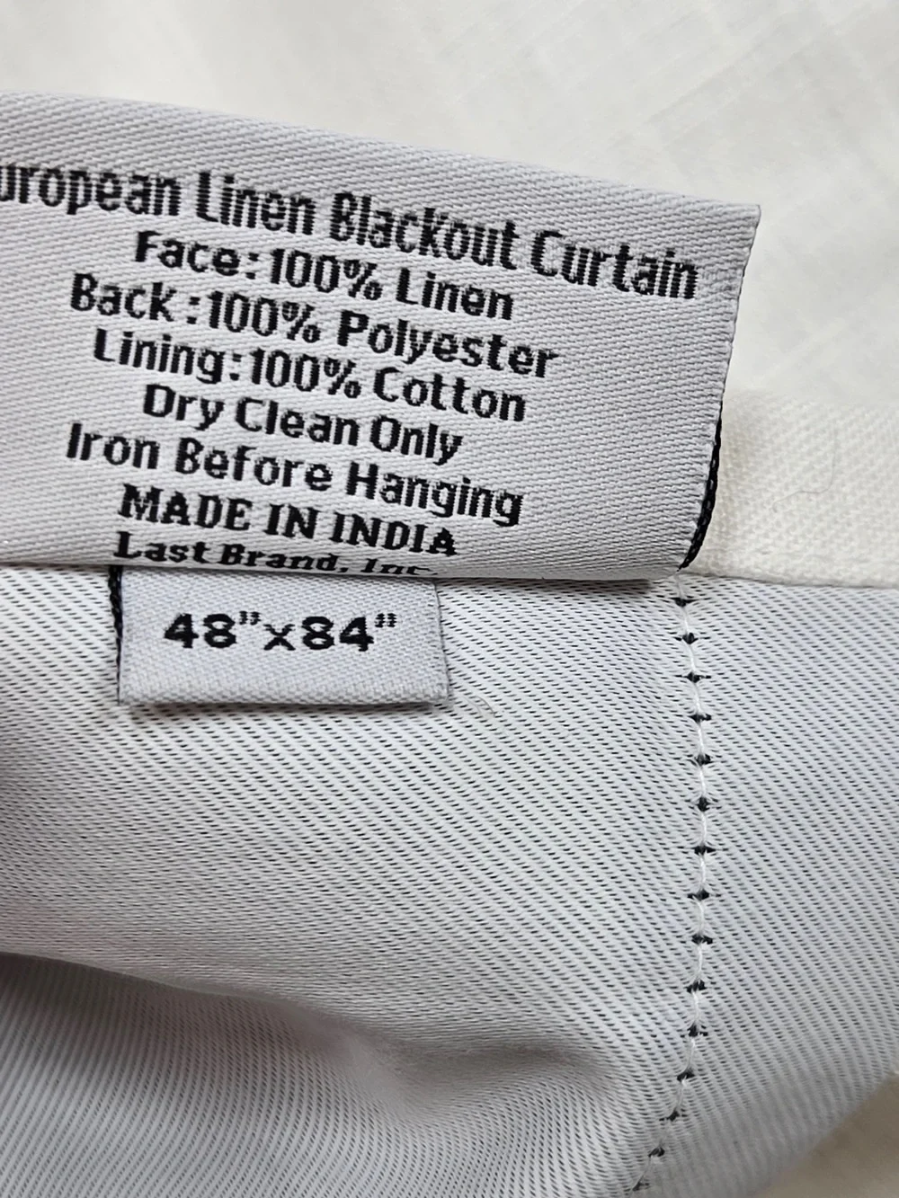 NWOT QUINCE Set Of 2 48x84 European Linen True Blackout Curtains White 9371